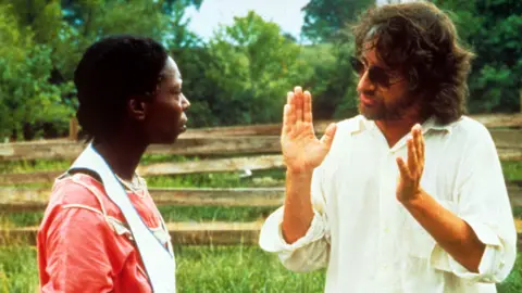 Shutterstock Whoopi Goldberg and Steven Spielberg