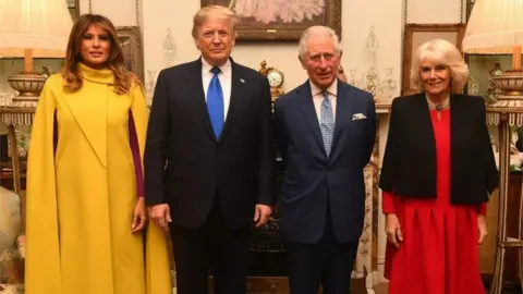 PA Media Melania and Donald Trump, Prince Charles and Camilla
