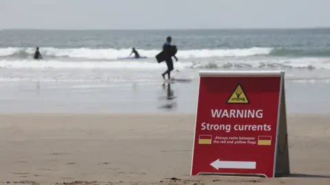 Getty Images A lifeguard sign at Whitesands in Pembrokeshire