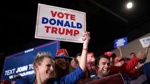 Getty Images Image from his rally in Virginia