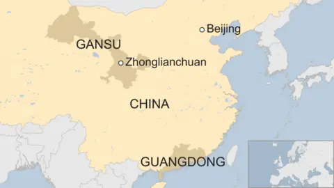 Map showing Zhonglianchuan in China