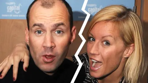 PA Johnny Vaughan and Denise van Outen