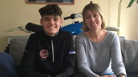 BBC Sam Norris with his mother