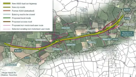 National Highways Plans For Dualling The A303 Between The Podimore And Sparkford Roundabouts