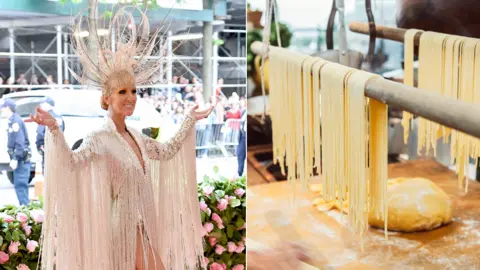 Getty Images Celine Dion and some spaghetti