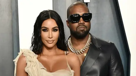 Getty Images Kim Kardashian and Kanye West