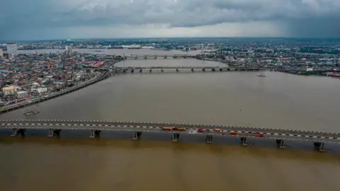 BBC/Ayo Bello The bridges connecting the Lagos mainland to the islands