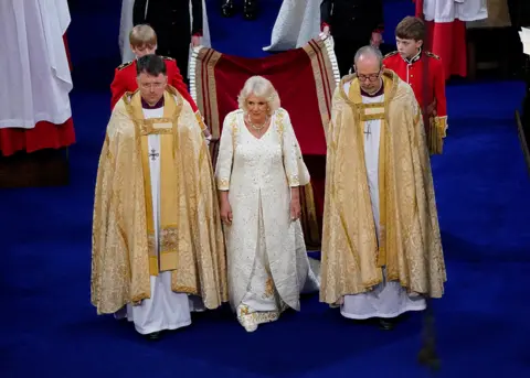 Andrew Matthews / Pool Queen Camilla arrives for her coronation at Westminster Abbey