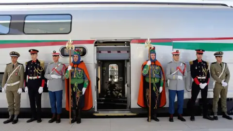 Reuters Guards at the launch of the a high speed train in Tangiers, Morocco - Thursday 15 November 2018