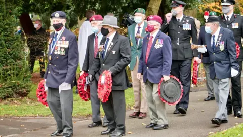 War veterans were joined by civic leaders and emergency services officers in Bedworth