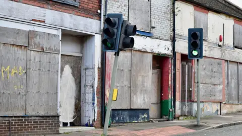 BBC Boarded up shops on Hope Street in Hanley