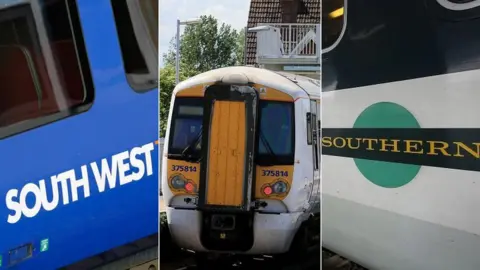 PA South West Train, Southeastern train, Southern train