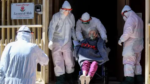 Getty Images This Naples nursing home was evacuated on Thursday in an attempt to stop the virus spreading