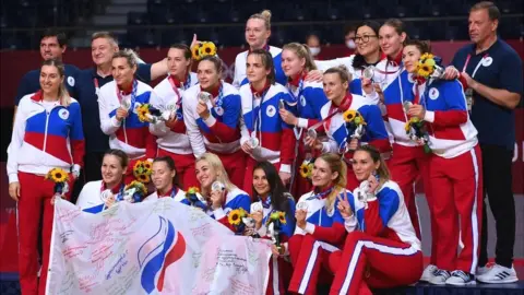 Getty Images Russian athletes at the Tokyo 2020 Olympics