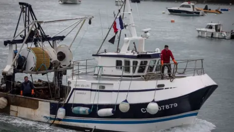 Getty Images File pic of a French fisherman returning after protests in Jersey's waters