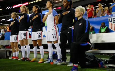 Getty Images Megan Rapinoe kneeling