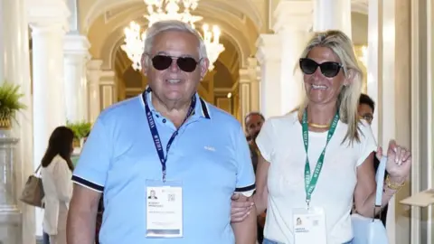 Getty Images Bob and Nadine Menendez in Italy