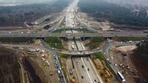 PA Media  Work underway on the M25