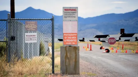 Getty Images Warning signs at Area 51