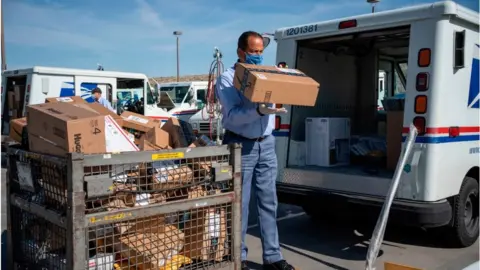 Getty Images At least 60 postal workers have died from coronavirus, according to their union