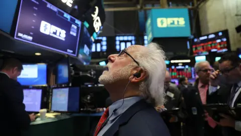 Getty Images Trader on New York Stock Exchange on 5 February 2018