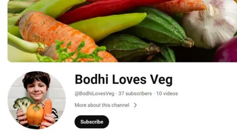 YouTube A screenshot of Bodhi's You Tube channel