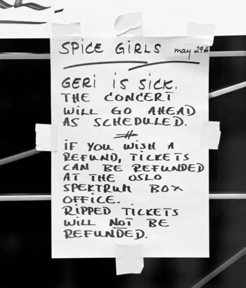 Getty Images Geri Halliwell's sick note