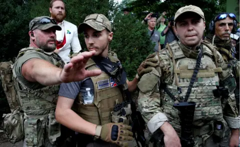 Reuters White nationalist militia descended on Charlottesville armed with rifles and handguns