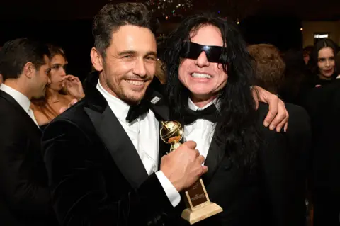 Getty Images James Franco at the Golden Globes with Tommy Wiseau