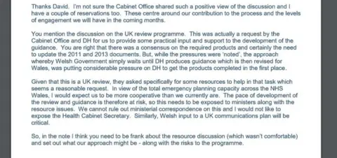 Covid Inquiry Email from Reg Kilpatrick