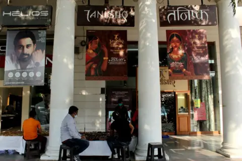 Getty Images A view of Titan's jewellery brand 'Tanishq' showroom at Connaught Place in New Delhi on October 15, 2020.