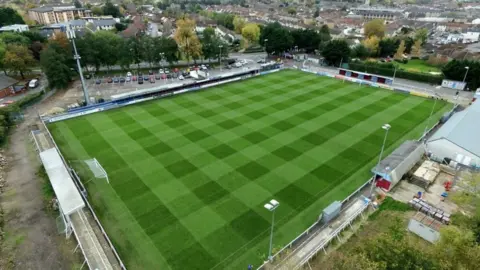 Taunton Town Drone shot of Taunton Town's stadium