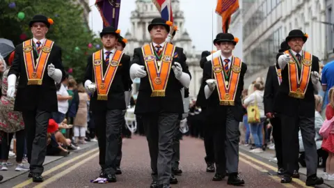 Liam McBurney Orange parade in Belfast in 2022