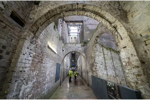 PA Media The interior basement level of the Glasgow School of Art's Mackintosh building in Glasgow,