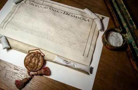 Getty Images Fisheries charter issued by Charles II, photographed in 2018