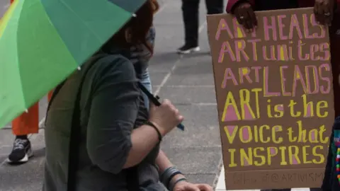 Getty Images Placard at a demonstration