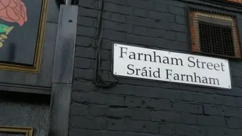 BBC Sign on Farnham Street in south Belfast