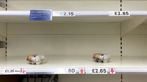 PA Media Shelves empty of eggs