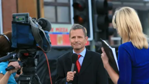 John Byford Look North's Peter Levy at the scene