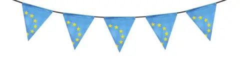 Bunting made out of EU flags