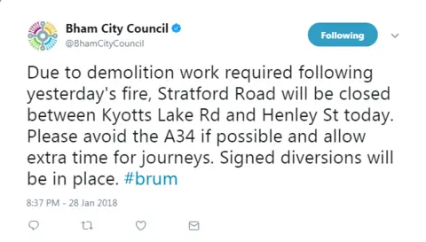 Photoshot Birmingham City Council tweet