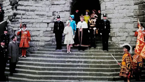 Getty Images The Royal family at Caernarfon Castle