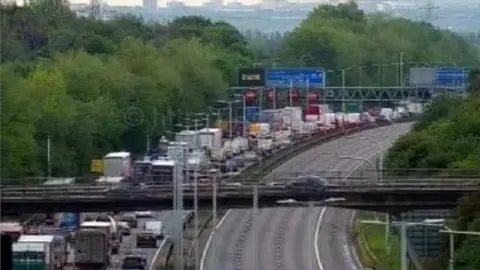 Motorway Cameras Footage of the tailbacks