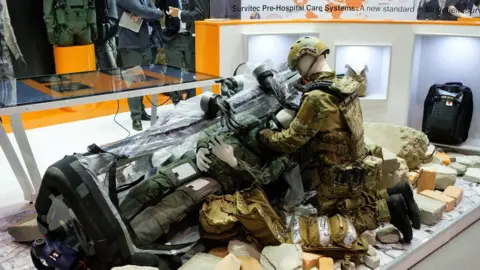 Getty Images A portable emergency medical station was among the displays at the DSEI fair