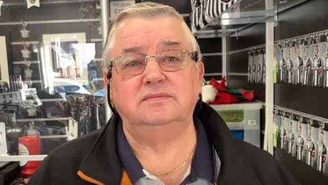 Lara King / BBC Grimsby Town fan Steven Douglas