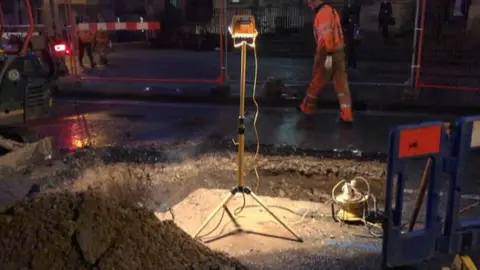Sinkhole repairs on Broad Street, Oxford