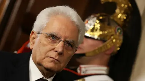 Reuters Italian President Sergio Mattarella at the Quirinal Palace in Rome, May 27 2018