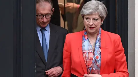 Getty Images Theresa May on the morning on 9 June