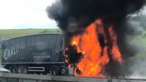 @HonigUk The lorry fire on the M62