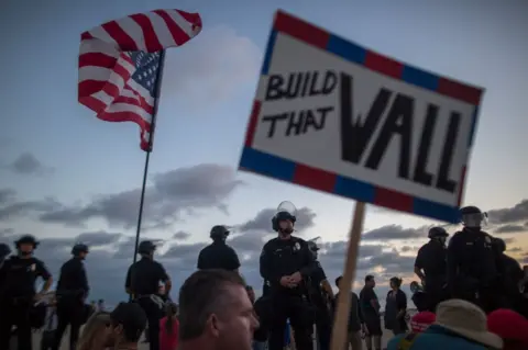 Getty Images Build the wall protest